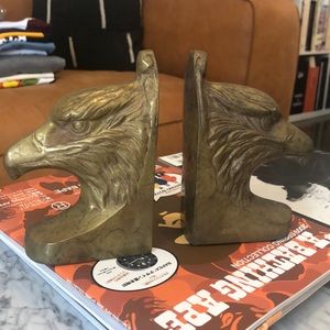 Vintage brass eagle book ends